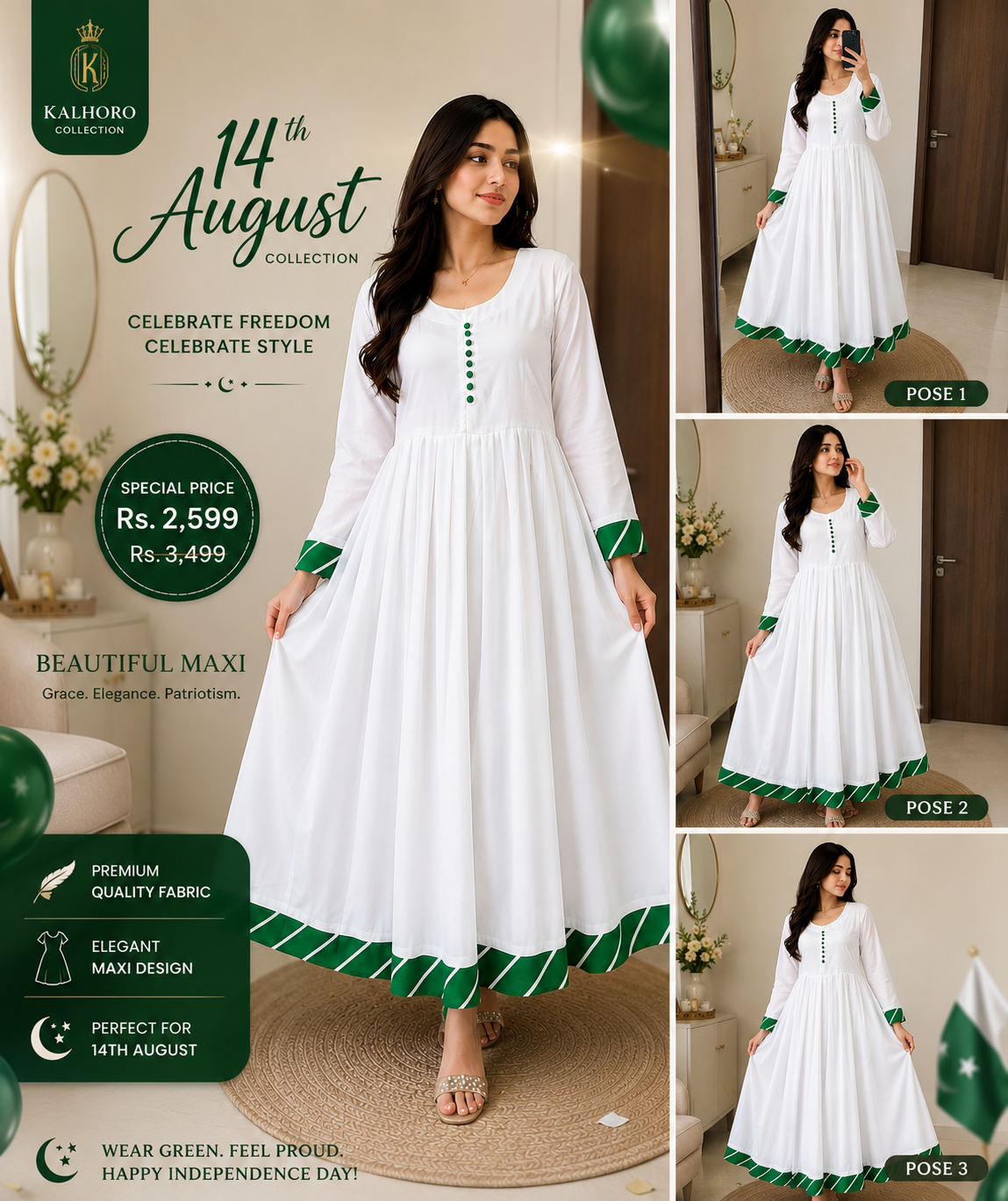 14 August Elegant White Maxi