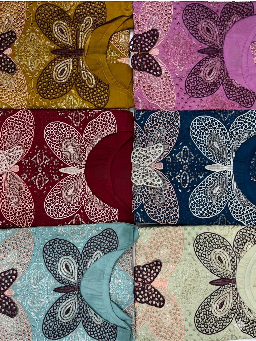 Pastel Blue Butterfly Motif