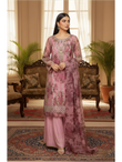 Rose Blush Embroidered Luxury Three-Piece Ensemble