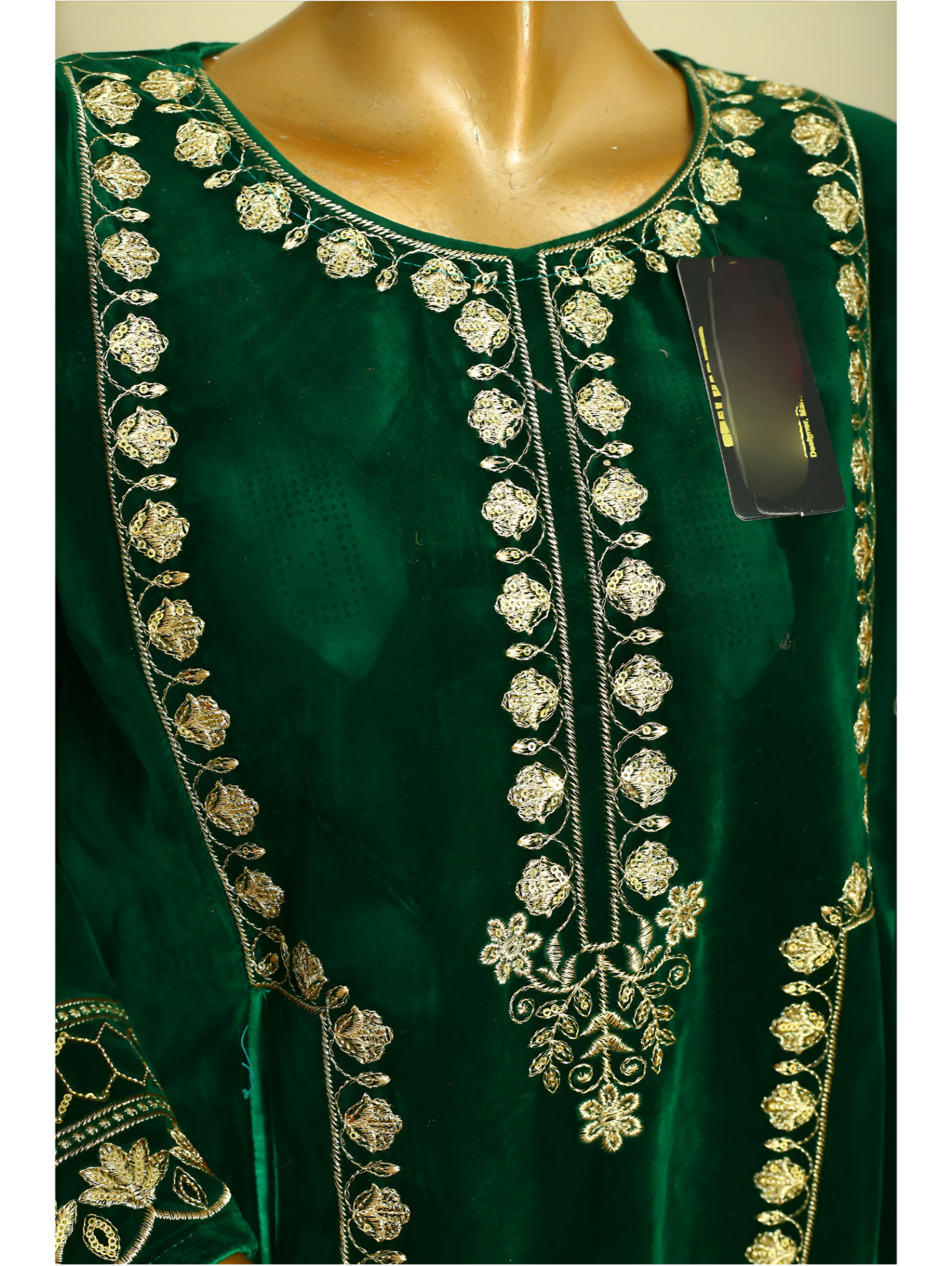 Velvet Floral Embroidered Anarkali Set