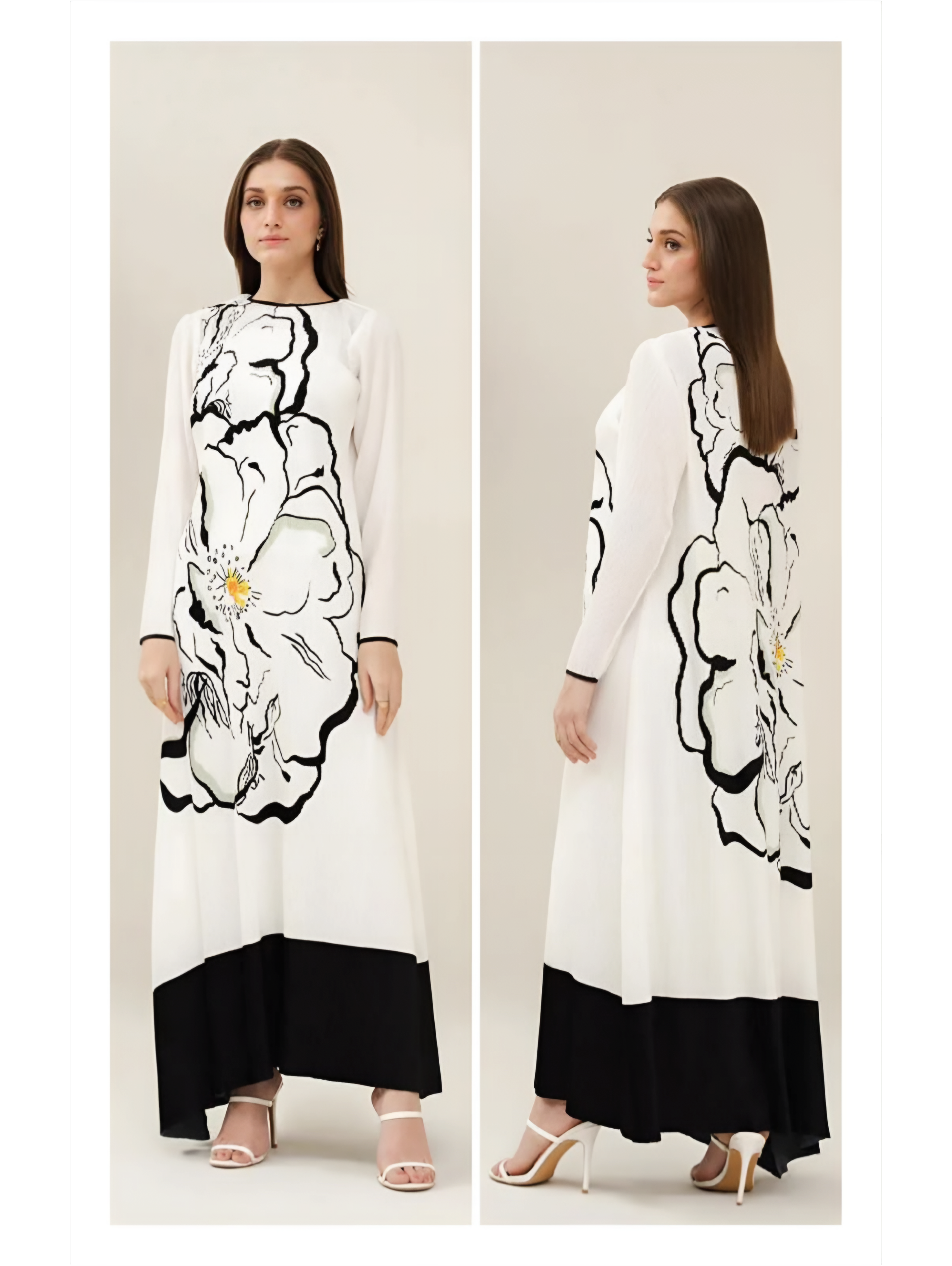 Lulusar  Long White Printed