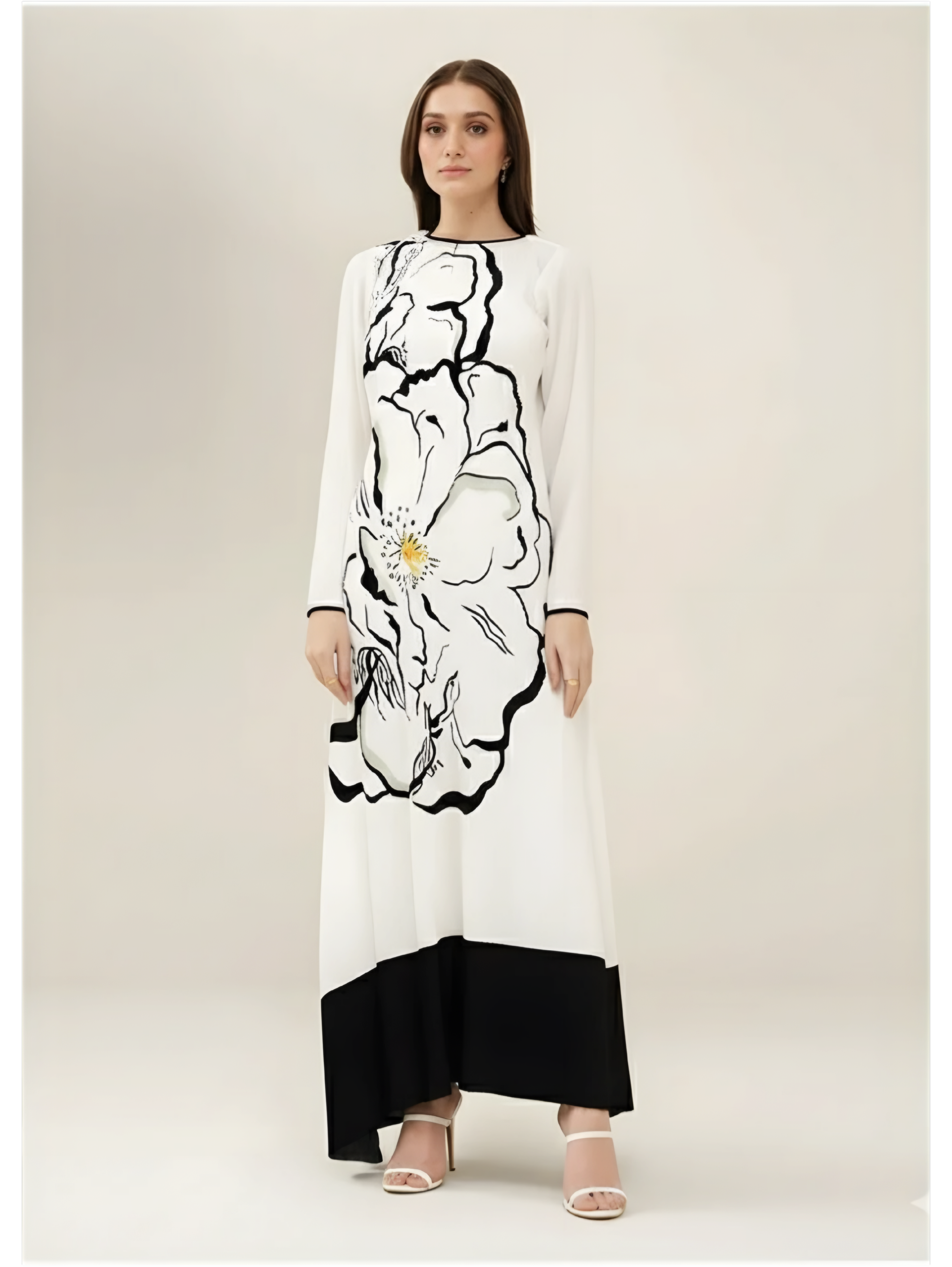 Lulusar  Long White Printed