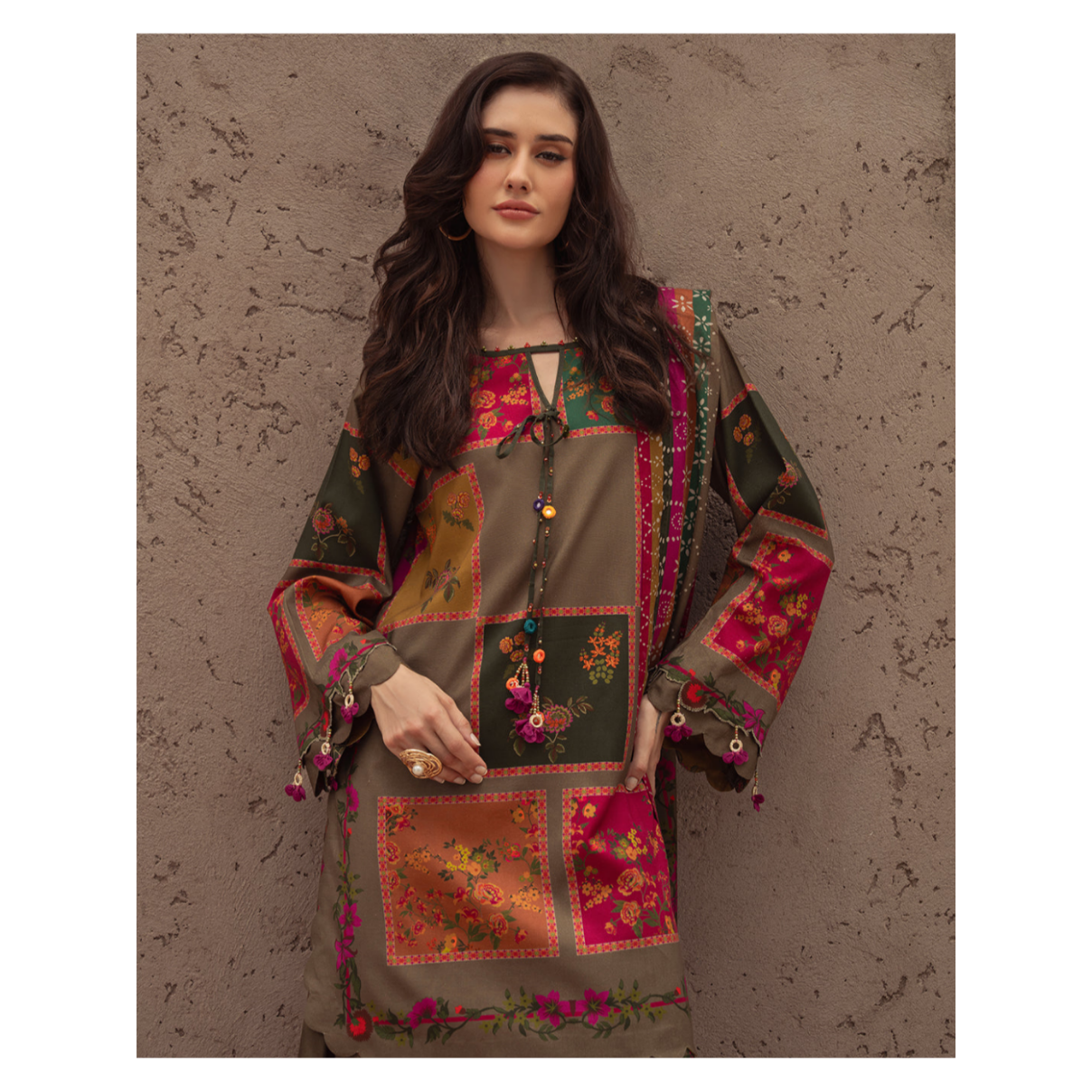 Sundoori Printed 3 Pcs Dress