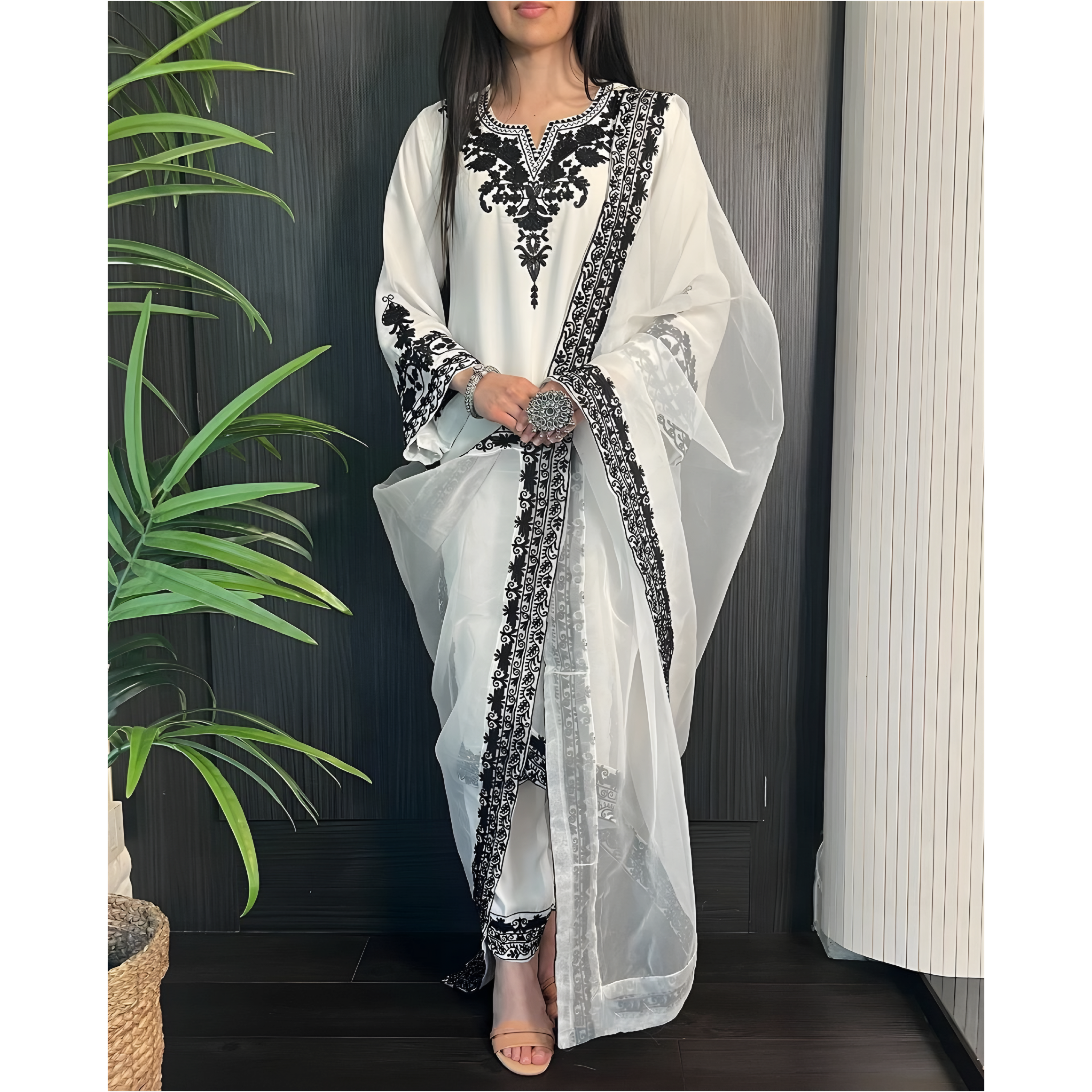 Noir Grace Embroidered Suit