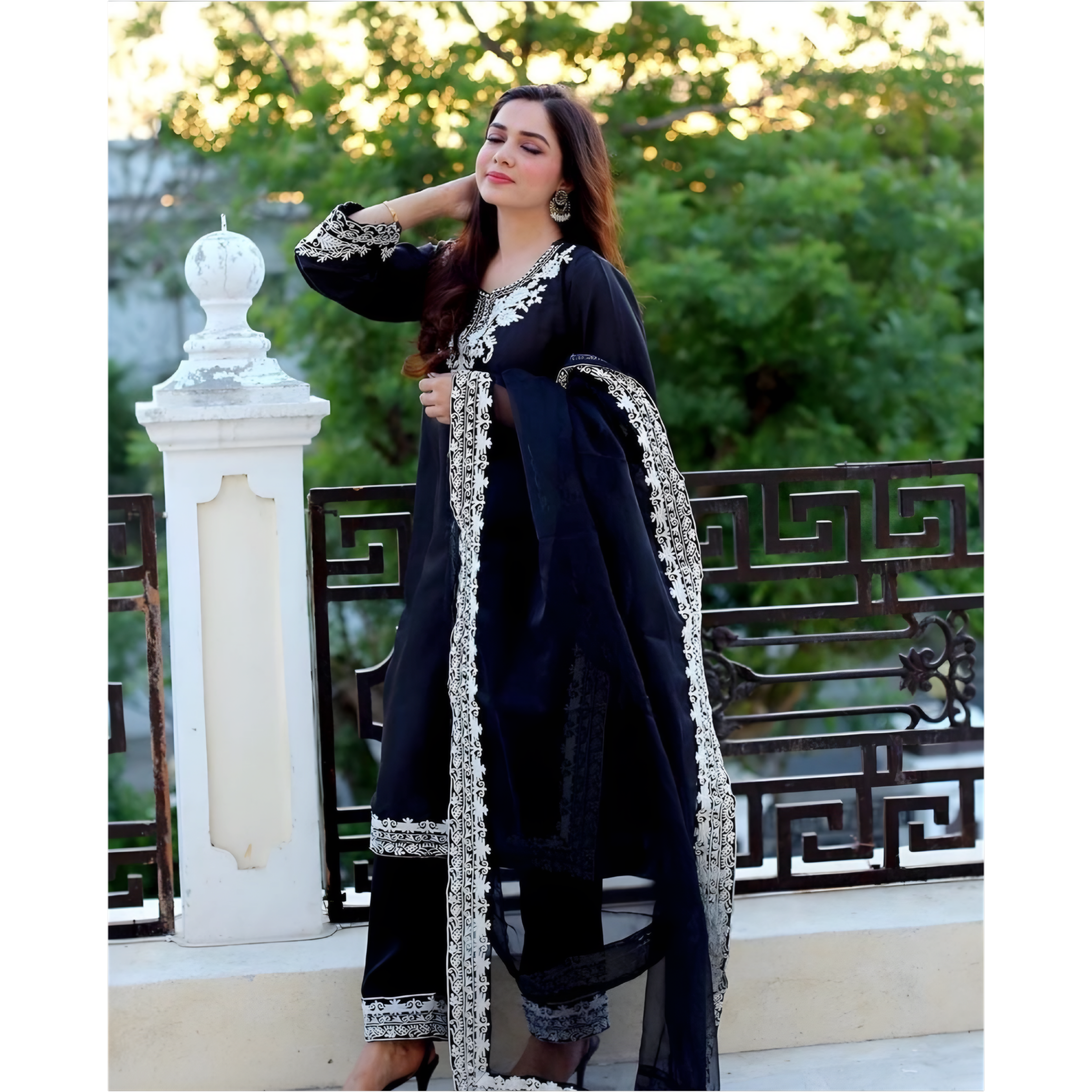 Noir Grace Embroidered Suit