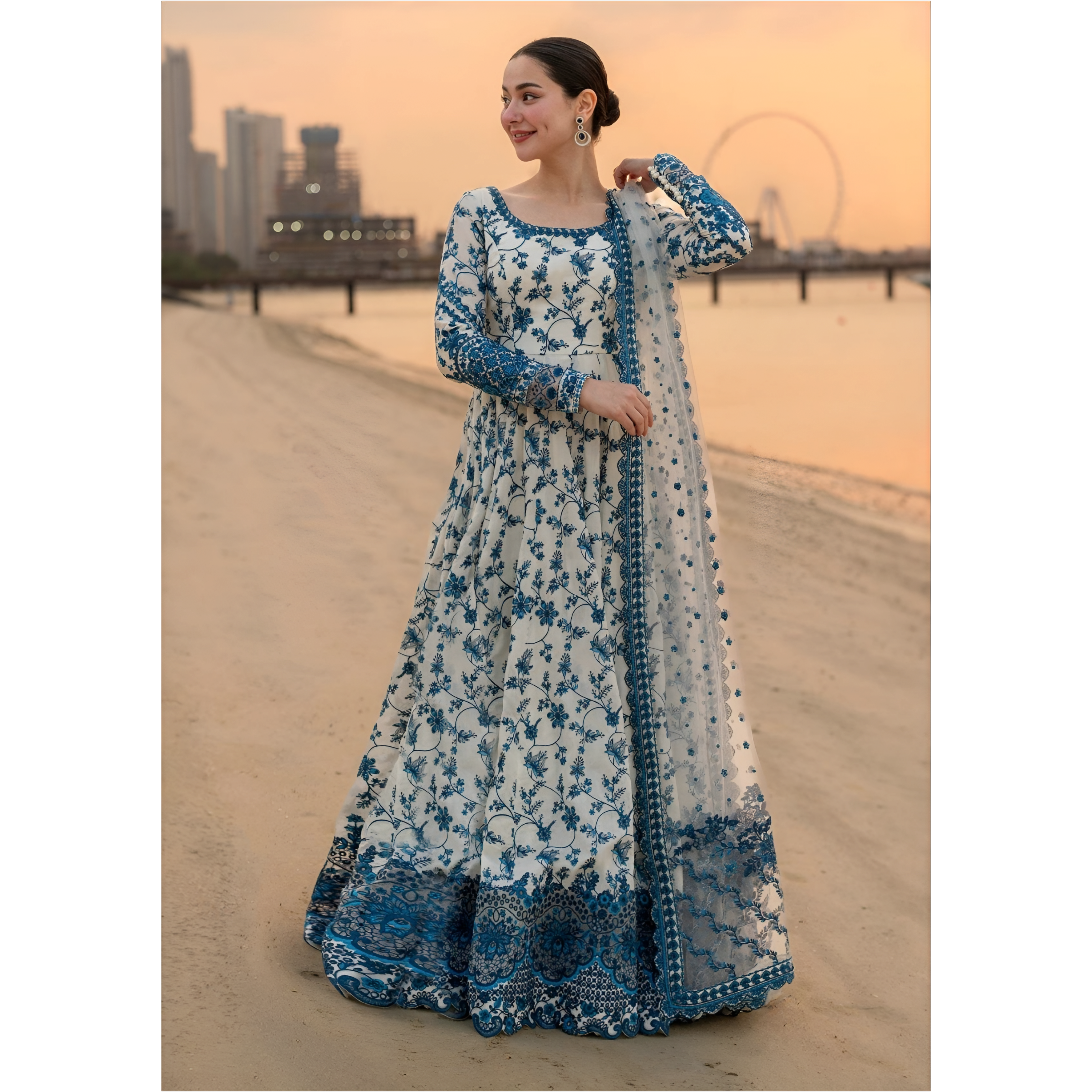 Elegant Printed Lawn Frock (3 PCS)