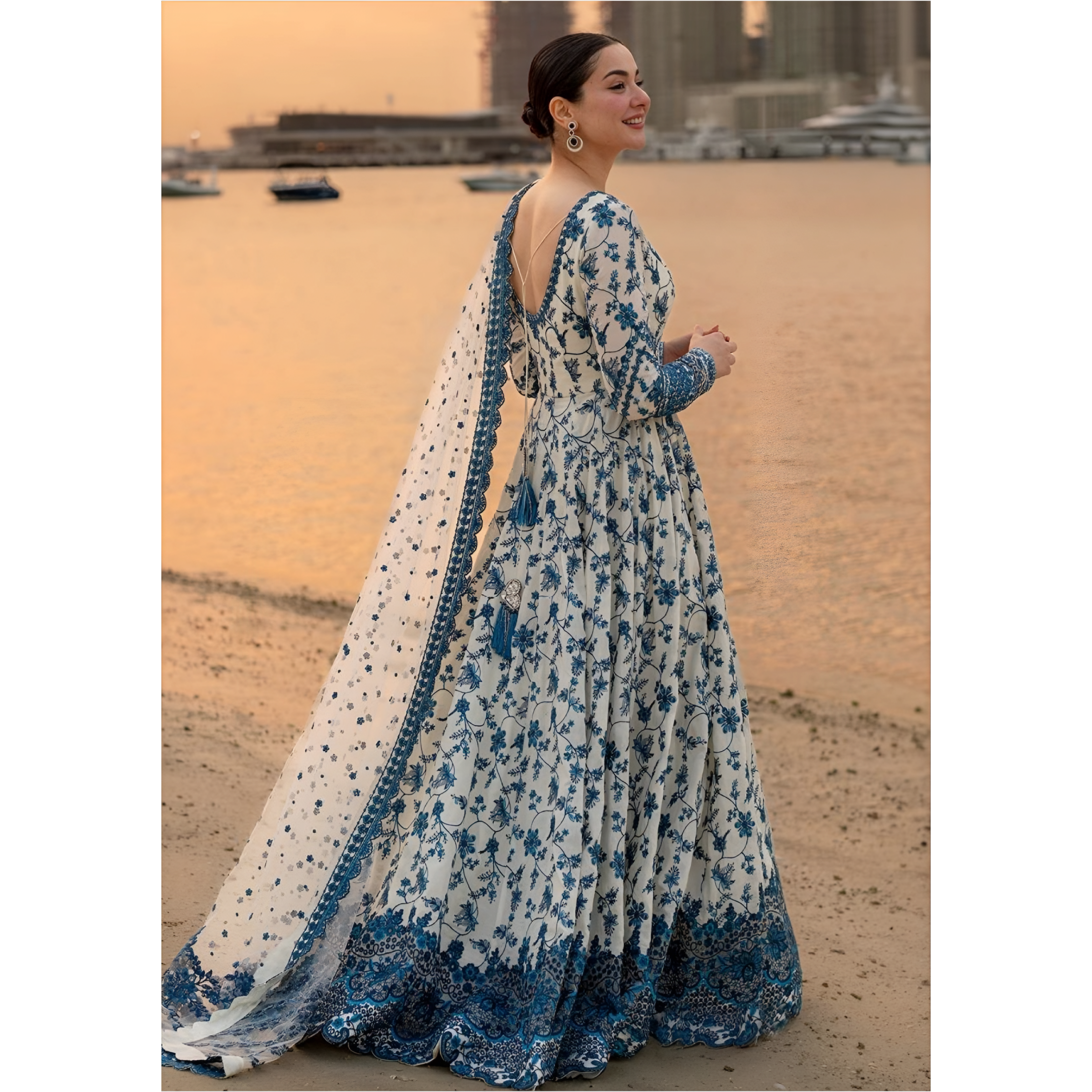 Elegant Printed Lawn Frock (3 PCS)