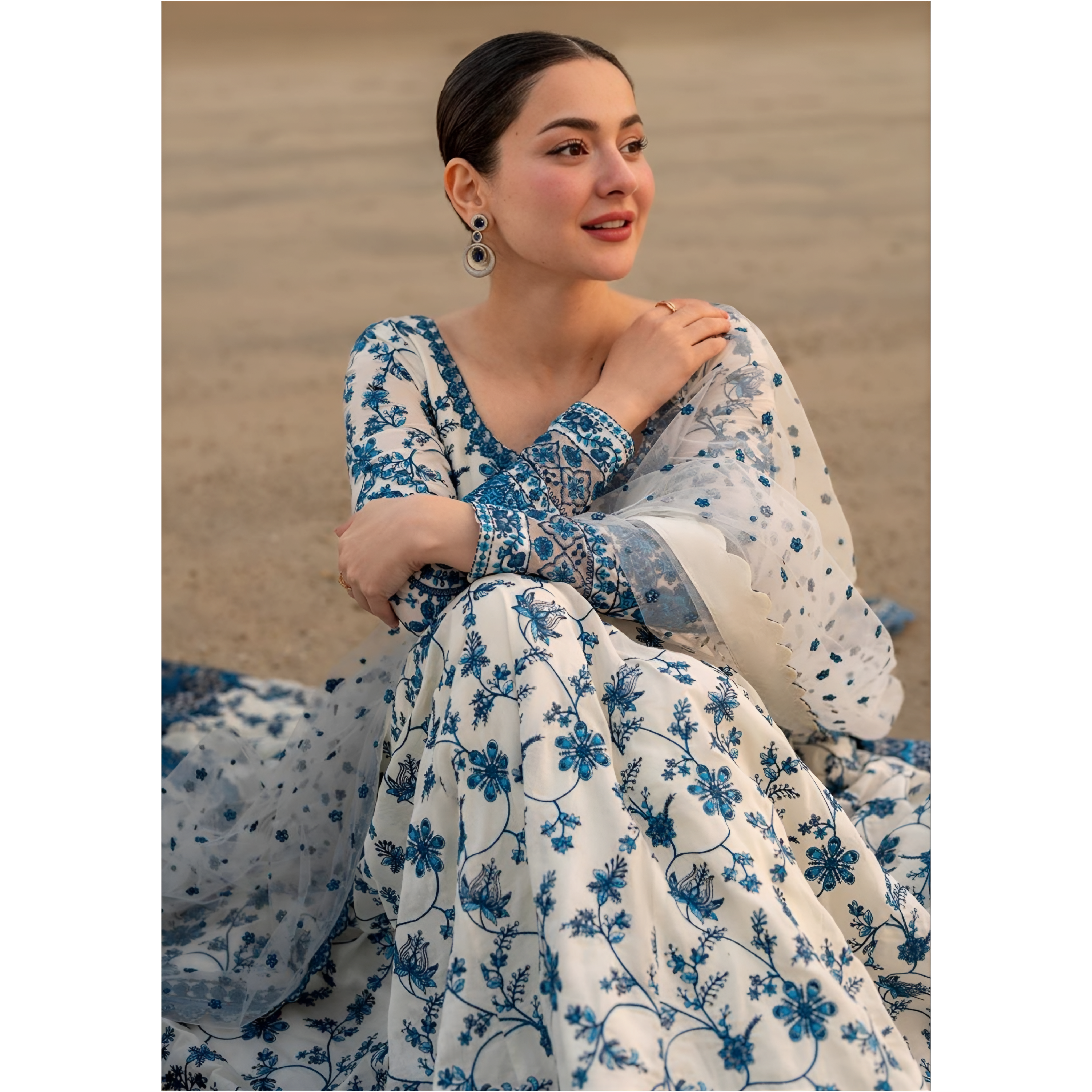 Elegant Printed Lawn Frock (3 PCS)