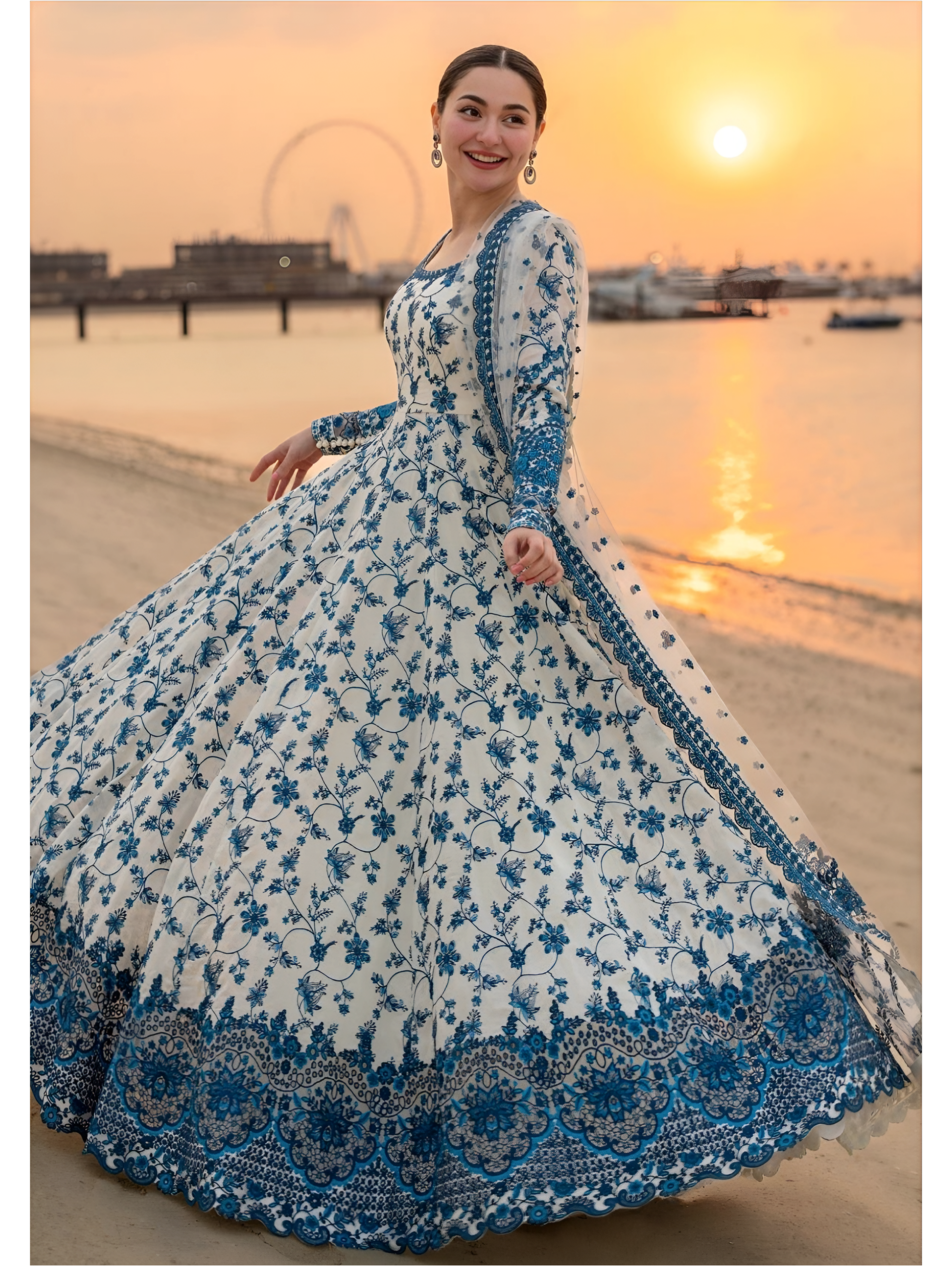 Elegant Printed Lawn Frock (3 PCS)