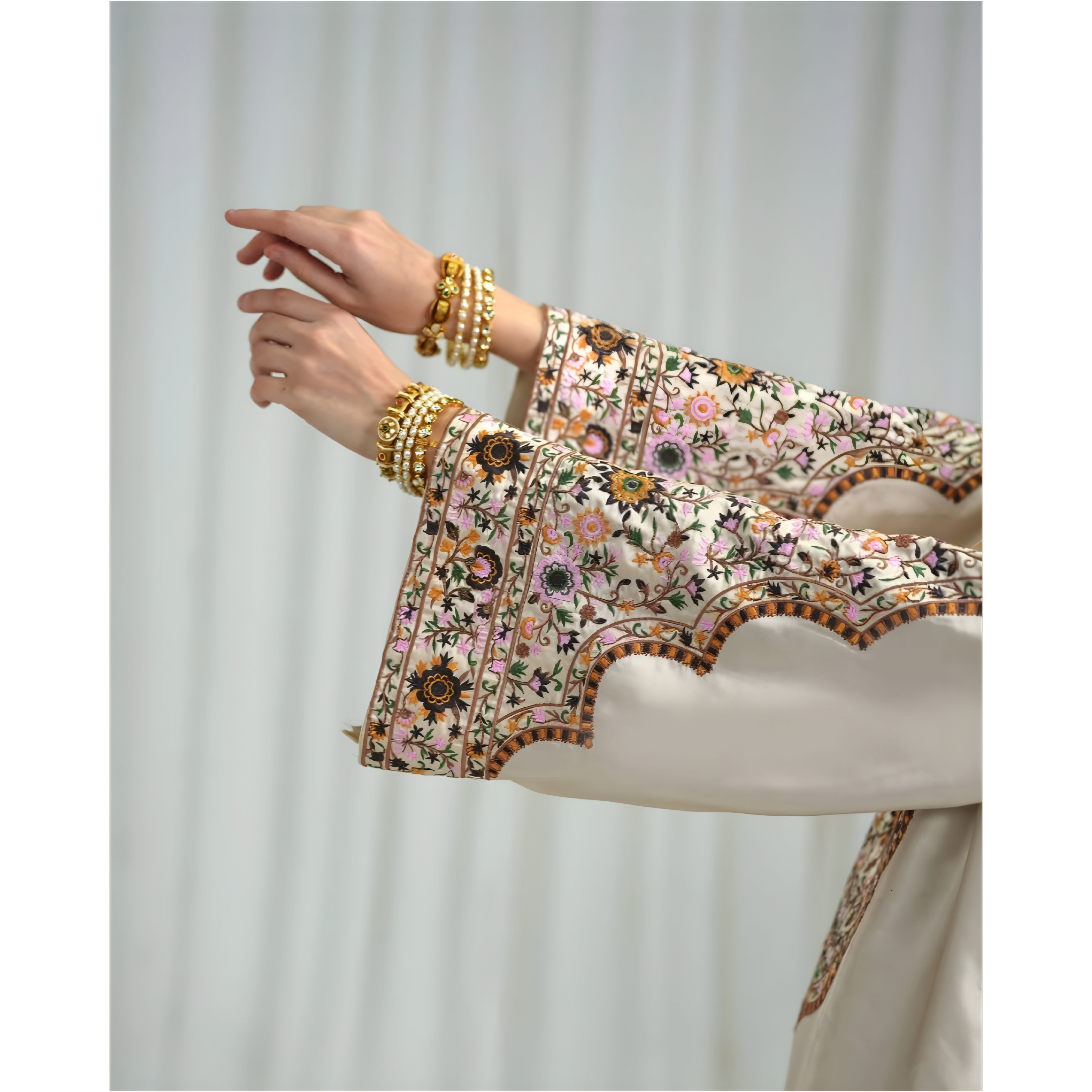 Classic Beige Printed Lawn Suit