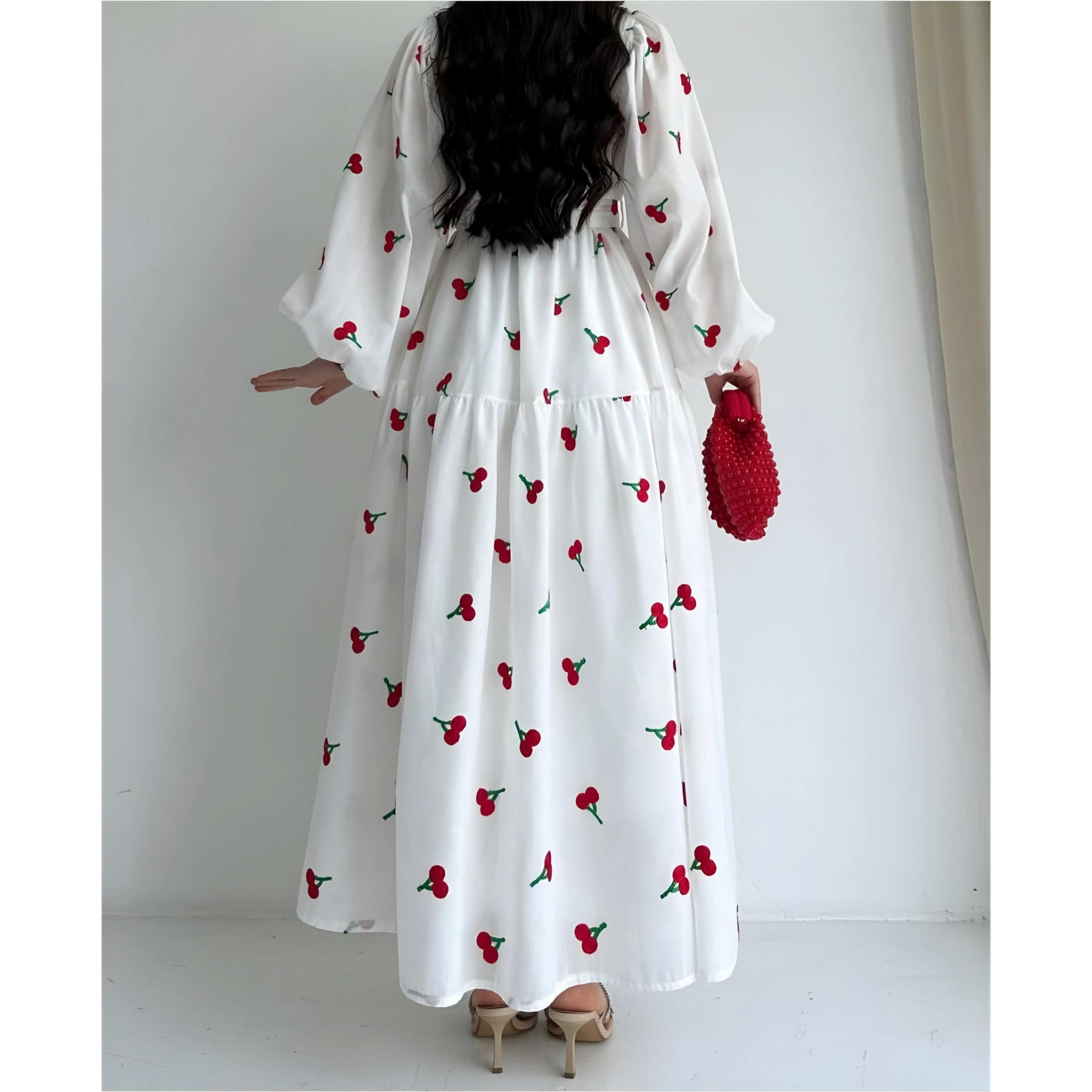 Cherry Embroidered Maxi