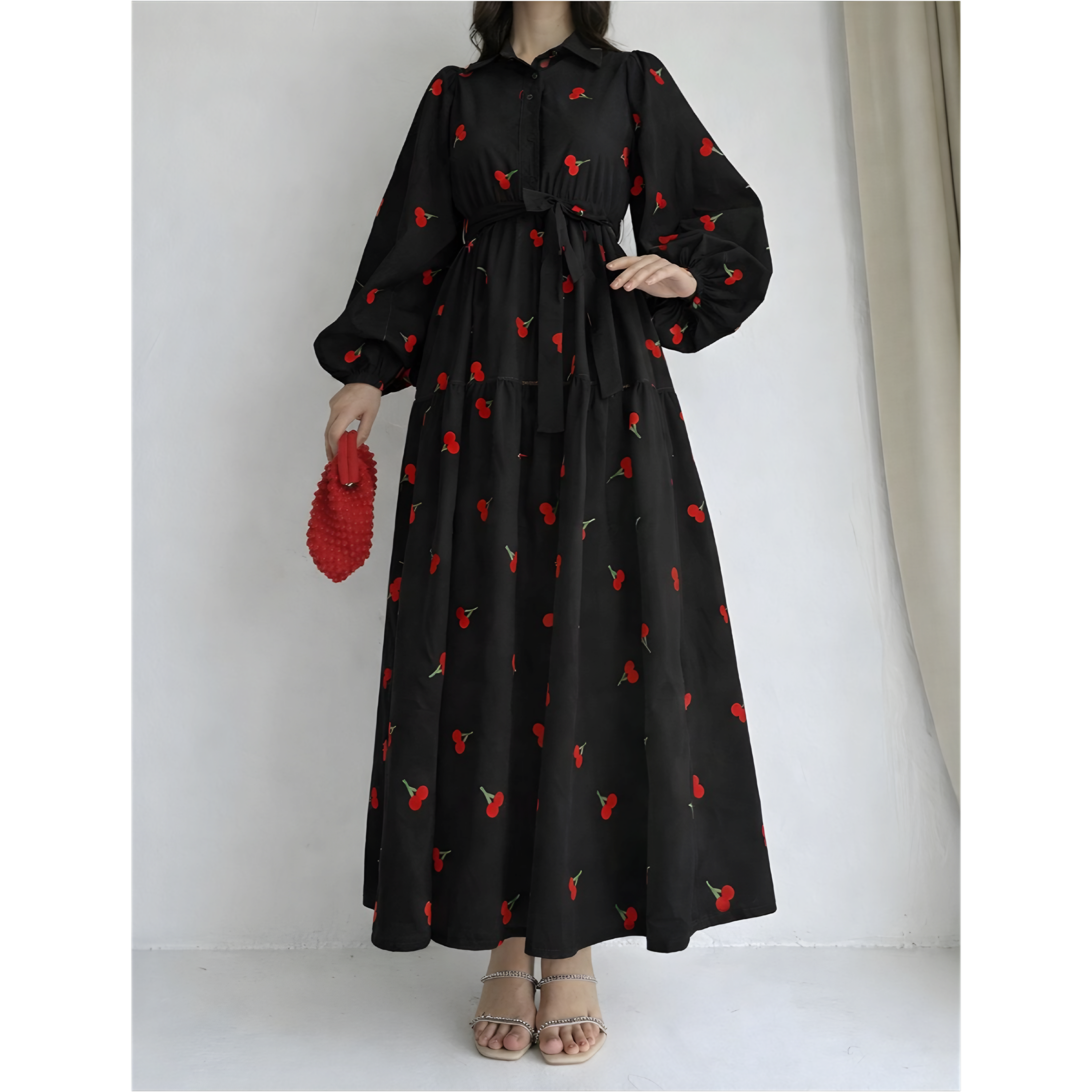 Cherry Embroidered Maxi