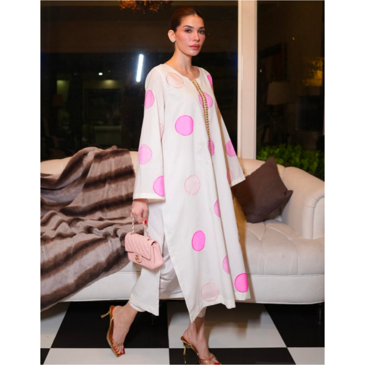 Polka Dot Printed 2-Piece Suit