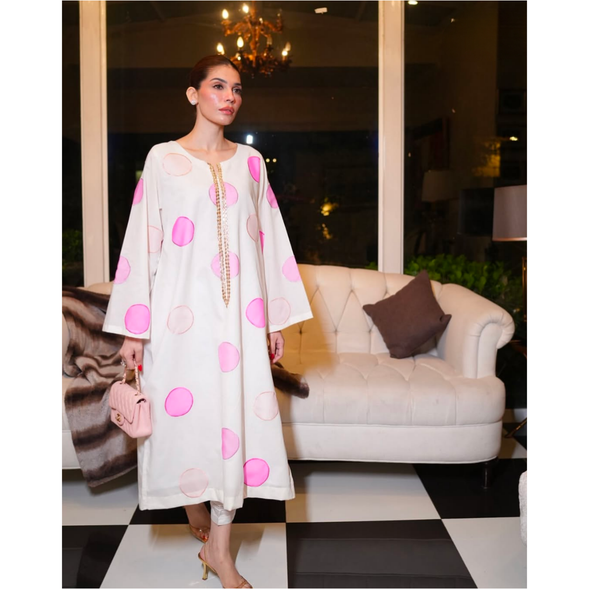 Polka Dot Printed 2-Piece Suit