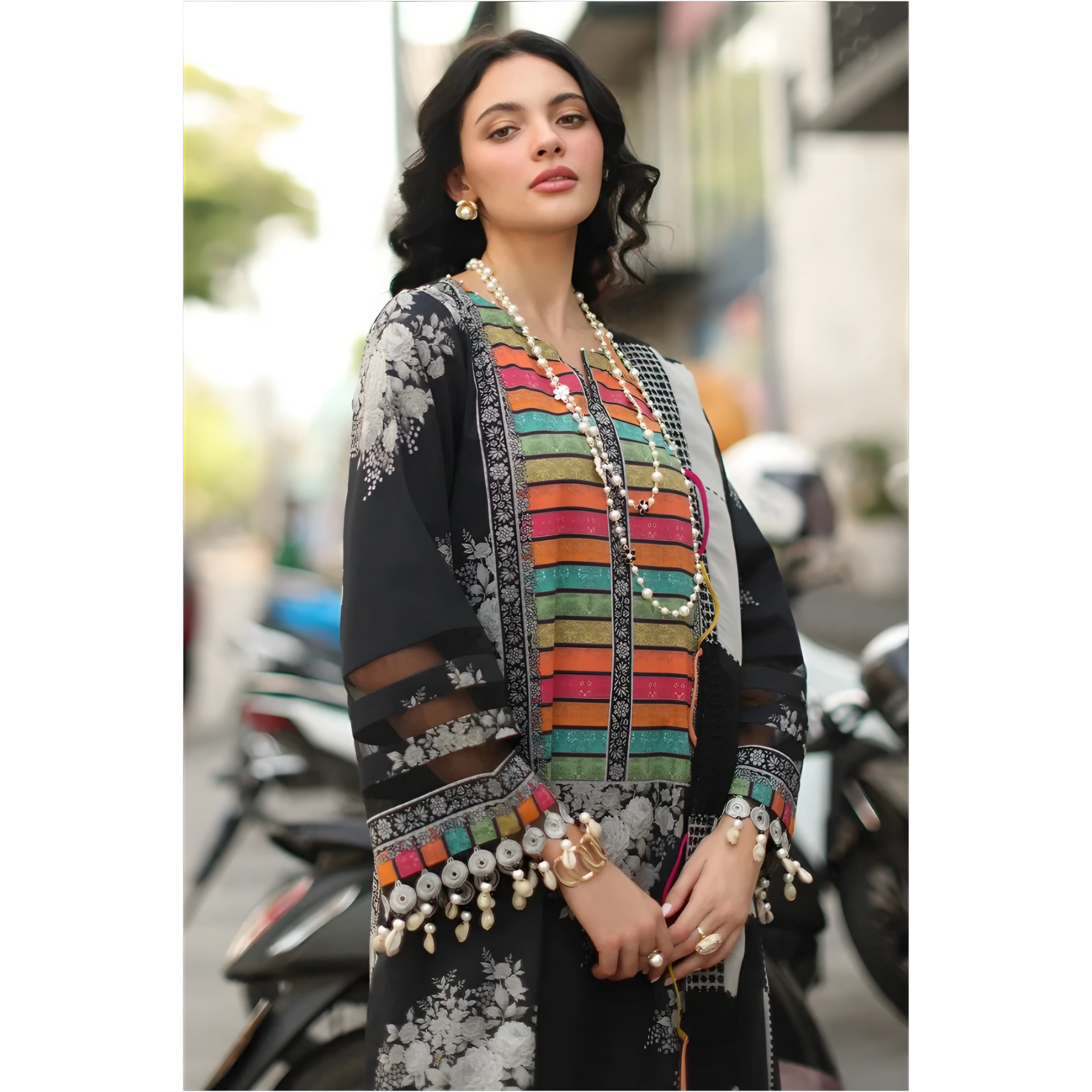 Black Floral Printed 2-Piece