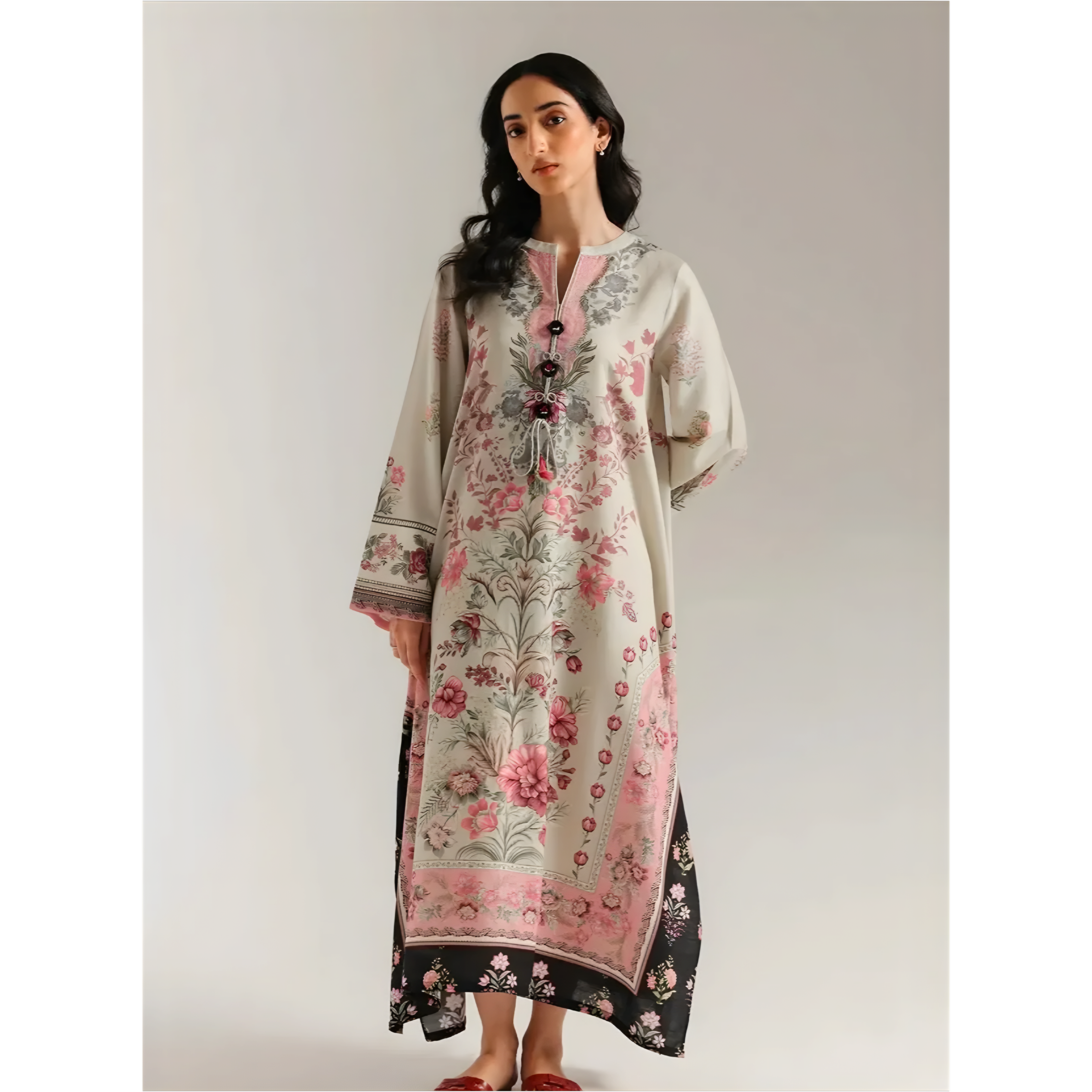 Pink & Ivory Floral Printed
