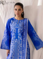 Royal Blue Paisley Printed 2-Piece Suit - Image 2