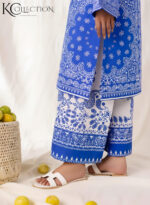 Royal Blue Paisley Printed 2-Piece Suit - Image 4