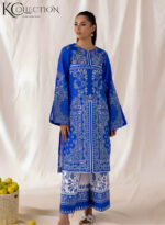 Royal Blue Paisley Printed 2-Piece Suit