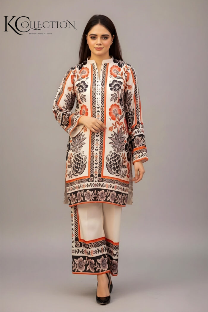 Premium Floral Printed 2-Piece Lawn Suit – Stitched & Ready to Wear - Image 2